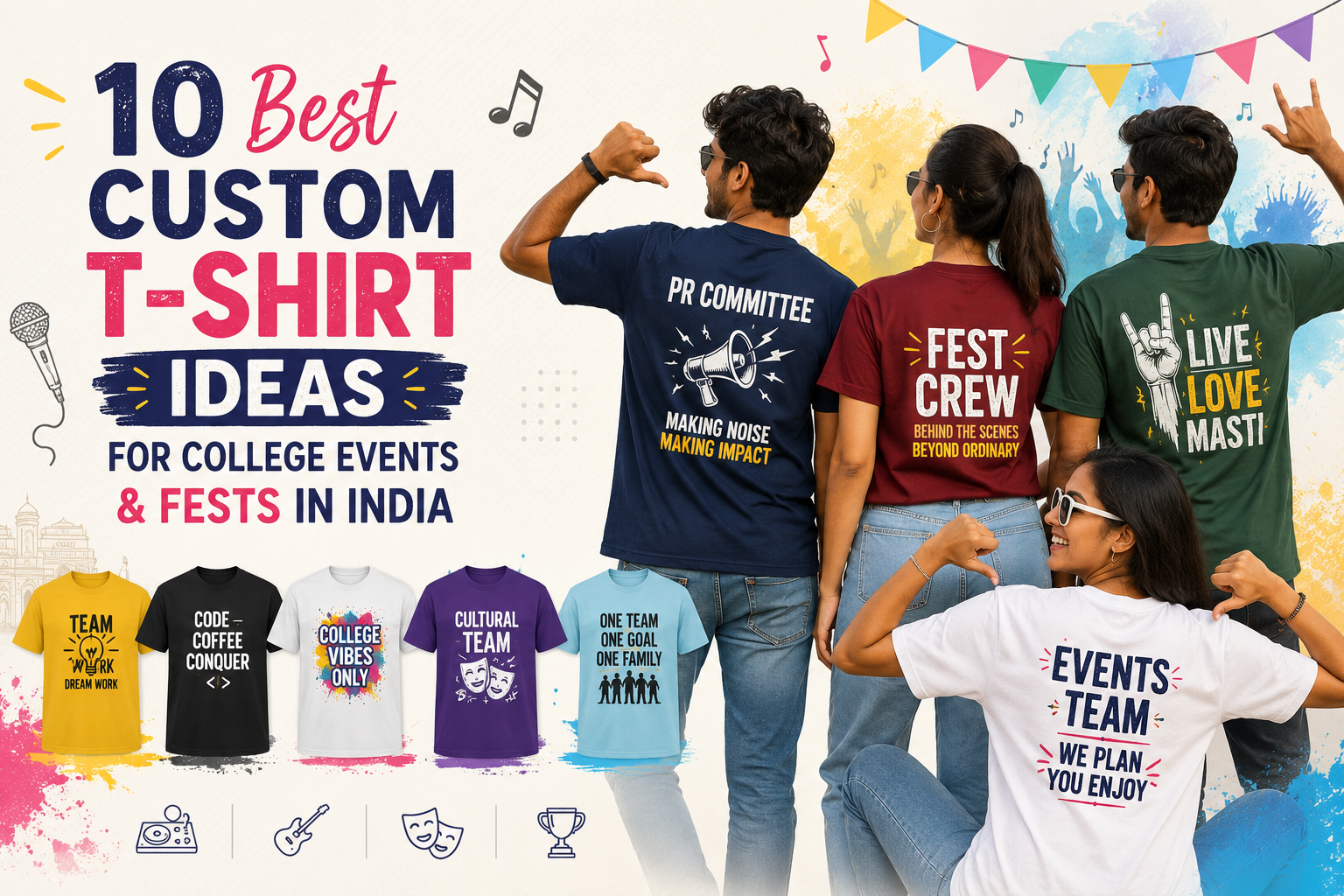 10 Best Custom T-Shirt Ideas for College Events & Fests in India