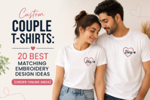 Custom Couple T-Shirts: 20 Best Matching Embroidery Design Ideas (Order Online India)