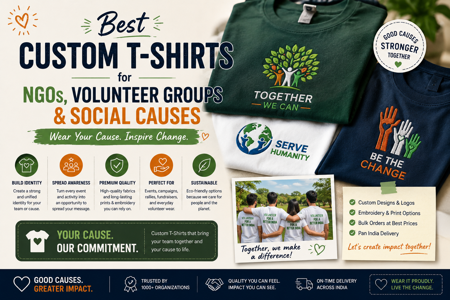 Best Custom T-Shirts for NGOs, Volunteer Groups & Social Causes in India