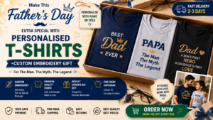Order Personalised T-Shirts for Father's Day India — Custom Embroidery Gift