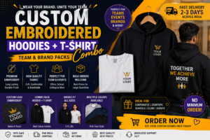Buy Custom Embroidered Hoodies + T-Shirt Combo India — Team & Brand Packs