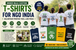 Order Bulk Custom T-Shirts for NGO India — Volunteer Printed Tees, Low Price
