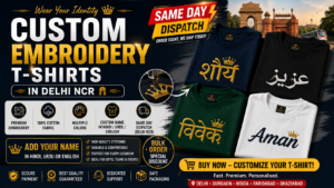 Buy Custom Embroidery T-Shirts in Delhi NCR — Same Day Dispatch India