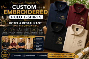 Custom Embroidered Polo T-Shirts for Hotel & Restaurant Staff Uniforms in India