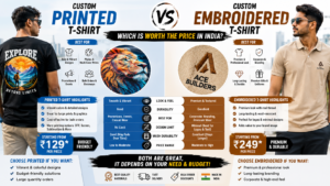 Custom Printed T-Shirt vs Embroidered T-Shirt: Which is Worth the Price in India?
