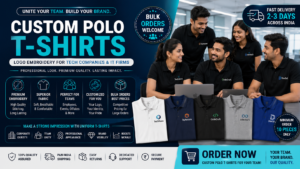 Custom T-Shirts for Tech Companies & IT Firms: Logo Polo Embroidery Bulk India
