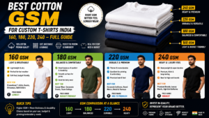 Best Cotton GSM for Custom T-Shirts India: 160, 180, 220, 240 — Full Guide
