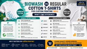 Biowash vs Regular Cotton T-Shirts for Custom Printing India: What's the Difference?