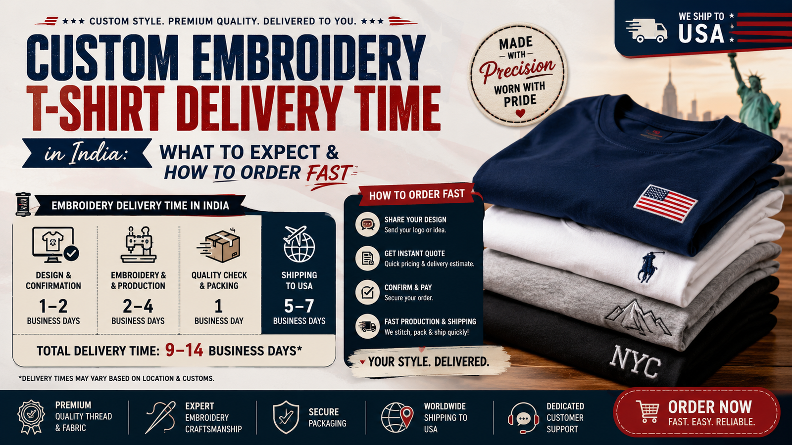 Custom Embroidery T-Shirt Delivery Time in India: What to Expect & How to Order Fast