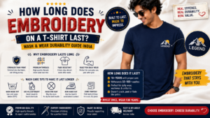 How Long Does Embroidery on a T-Shirt Last? Wash & Wear Durability Guide India
