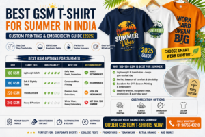 Best GSM T-Shirt for Summer in India: Custom Printing & Embroidery Guide (2025)