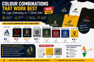 Colour Combinations That Work Best for Logo Embroidery on T-Shirts India (2025 Guide)