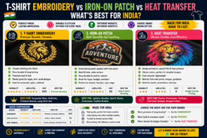 T-Shirt Embroidery vs Iron-On Patch vs Heat Transfer: What's Best for India?