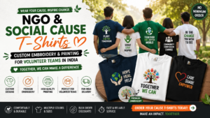 NGO & Social Cause T-Shirts: Custom Embroidery & Printing for Volunteer Teams India