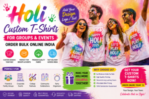 Holi Custom T-Shirts for Groups & Events: Order Bulk Online India