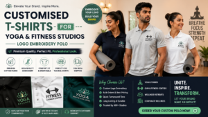 Customised T-Shirts for Yoga & Fitness Studios India: Logo Embroidery Polo