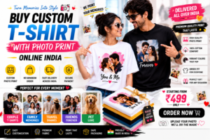 Buy Custom T-Shirt With Photo Print Online India — Delivered All Over India