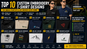 Top 10 Custom Embroidery T-Shirt Designs for Indian Startups & D2C Brands (2025 Guide)