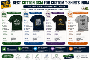 Best Cotton GSM for Custom T-Shirts India: 160, 180, 220 & 240 GSM – Full Guide (2025)