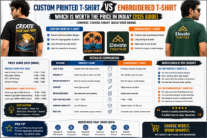 Custom Printed T-Shirt vs Embroidered T-Shirt: Which is Worth the Price in India? (2025 Guide)