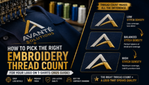 How to Pick the Right Embroidery Thread Count for Your Logo on T-Shirts India (2025 Guide)