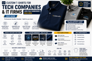 Custom T-Shirts for Tech Companies & IT Firms: Logo Polo Embroidery Bulk India (2025 Guide)