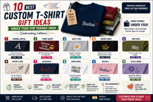 10 Best Custom T-Shirt Gift Ideas Under ₹500 for Friends India (Embroidery Edition)