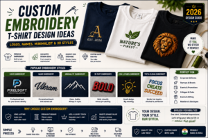 Custom Embroidery T-Shirt Design Ideas — Logos, Names, Minimalist & 3D Styles 2026