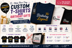 Custom T-Shirts for Birthday Gifts India — Personalised Embroidery, Free Delivery