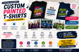 Custom Printed T-Shirts for Events India — College Fests, Corporate Days, Marathons