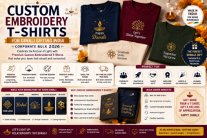 Custom Embroidery T-Shirts for Diwali Gifting India — Corporate Bulk 2026