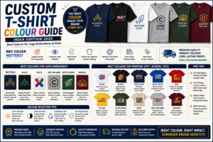 Custom T-Shirt Colour Guide India — Best Colours for Logo Embroidery & Print 2025