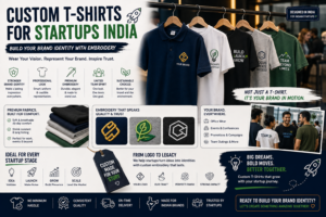 Custom T-Shirts for Startups India — Build Your Brand Identity With Embroidery