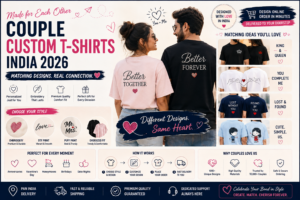 Couple Custom T-Shirts India 2026 — Matching Embroidery & Print Ideas Online