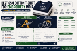 Best GSM Cotton T-Shirt for Embroidery India — 220 vs 240 GSM Comparison