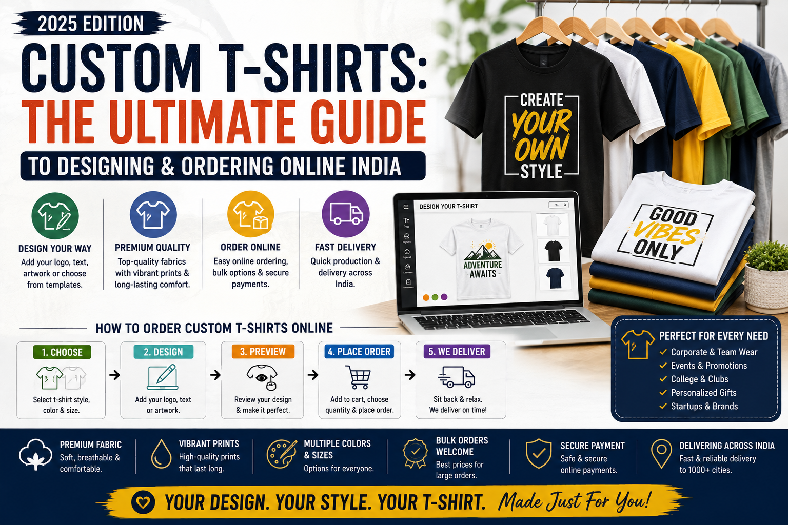 Custom T-Shirts: The Ultimate Guide to Designing & Ordering Online India (2025)