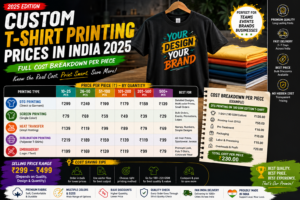 Custom T-Shirt Printing Prices in India 2025 — Full Cost Breakdown Per Piece