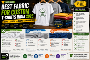 Best Fabric for Custom T-Shirts India 2025 — 100% Cotton vs Blend vs Polyester
