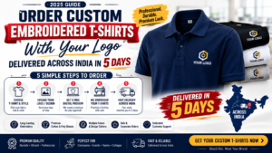 Order Custom Embroidered T-Shirts With Your Logo — Delivered Across India in 5 Days (2025 Guide)