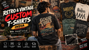 Retro & Vintage Custom T-Shirts India — 90s Print Style, Washed Fabric Online