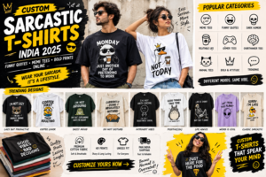 Custom T-Shirts for Road Trips & Travel India — Personalised Adventure Printed Tees Some journeys are about reaching a destination. Others are about the music playing in the car, unexpected roadside stops, mountain views, late-night conversations, and memories created along the way. Whether you're planning a road trip through Himachal Pradesh, exploring Rajasthan's highways, travelling with friends to Goa, or organising a family holiday, the right travel T-shirt can become a fun part of the experience. That's why custom T-shirts for road trips and travel in India are an interesting choice for groups, adventure enthusiasts, bikers, and holiday planners. Imagine a group of friends wearing matching T-shirts with their trip name, a small mountain illustration, and the year of their journey. Or a family travelling together in personalised T-shirts featuring everyone's nickname. These designs can make group photographs more memorable and give the trip its own identity. From destination-inspired graphics and road trip slogans to mountain illustrations, camping designs, and personalised group names, there are countless ways to create adventure-themed apparel. In this guide, we'll explore the best custom road trip T-shirt ideas in India, travel-inspired designs, printing methods, fabric choices, and tips for ordering personalised adventure T-shirts online. Why Choose Custom T-Shirts for Road Trips and Travel? Travel brings people together, and matching T-shirts can add a personal touch to the experience. Here are some reasons to consider customised travel apparel. 1. Create a Shared Group Identity When friends or family members travel together, matching T-shirts can help create a sense of togetherness. You can print the trip name, travel dates, destination, or a group nickname on the front or back. For example: Manali Road Trip 2026 The Weekend Wanderers Highway Adventure Crew Mountains Before Mondays Rajasthan Road Trip Squad 2. Make Travel Photographs More Memorable Matching T-shirts can give group photographs a coordinated appearance. A simple graphic featuring a mountain range, road illustration, or destination name can make travel pictures feel more connected to the journey. 3. Express Your Love for Adventure Some people enjoy mountains, others prefer beaches, wildlife trips, camping, or long-distance driving. A personalised T-shirt can reflect the kind of travel experiences you enjoy. 4. Create Personalised Travel Gifts Travel-themed T-shirts can make thoughtful gifts for friends, siblings, couples, and family members who enjoy exploring new places. Add a destination, nickname, or memorable travel date to make the design more personal. 5. Build Merchandise for Travel Communities Travel clubs, biker groups, trekking communities, and tour organisers can use custom T-shirts to create merchandise and establish a recognisable group identity. Best Custom Road Trip T-Shirt Design Ideas 18 A great travel T-shirt design should reflect the mood of the journey. You can keep it minimal with a small destination name or choose a bold graphic that captures the spirit of adventure. 1. Road Trip Adventure T-Shirts Road trip designs can feature highways, cars, vans, maps, road signs, and scenic landscapes. Creative design ideas include: A winding road through the mountains A vintage camper van illustration A highway map graphic A car silhouette with a sunset A compass and travel route design A road trip badge with the travel year Original slogan ideas: "Good Roads, Great Stories" "Miles, Music & Memories" "Adventure Starts Here" "Take the Scenic Route" "Collect Moments, Not Miles" These designs work well for groups travelling by car, camper van, or other road transport. 2. Mountain and Trekking T-Shirts 13 Mountain-inspired T-shirts are a natural choice for trekking groups and people who enjoy exploring hill destinations. Popular graphic elements include: Mountain silhouettes Camping tents Pine forests Hiking boots Sunrise illustrations Trail maps Compass symbols You can also add destination names such as Manali, Spiti, Ladakh, Kasol, or Uttarakhand to create a personalised travel design. 3. Bike Trip and Biker Adventure T-Shirts For motorcycle enthusiasts, a custom T-shirt can feature bike silhouettes, mountain roads, helmets, and travel-inspired graphics. Design ideas include: Motorcycle and mountain illustrations Highway route graphics Rider group names Custom bike model-inspired artwork Adventure club logos Trip dates and destination names Original slogan ideas: "Two Wheels, Endless Stories" "Ride More, Worry Less" "The Road Is Calling" "Chasing Horizons" "Every Turn Has a Story" For commercial designs, use original artwork rather than copying protected motorcycle brand logos. 4. Beach Holiday and Coastal Travel T-Shirts 14 Beach-inspired designs can feature palm trees, waves, sunsets, surfboards, and tropical illustrations. These themes are suitable for trips to Goa, Kerala, coastal Karnataka, and other beach destinations. Design ideas include: Sunset and palm tree graphics Ocean wave illustrations Beach road trip maps Tropical typography Personalised holiday dates Matching family beach T-shirts 5. Personalised Group Travel T-Shirts Group T-shirts become more interesting when everyone gets an individual detail. Consider adding: First names or nicknames Group names Trip year Destination Travel route Group member numbers A shared illustration For example, a group travelling from Delhi to Manali could choose a common mountain graphic with individual names printed on the sleeves or back. 6. Family Vacation T-Shirts Family trips are another opportunity for personalised travel apparel. You can create matching designs featuring: Family surname Destination name Holiday year Family trip illustration Individual nicknames Matching front graphics A simple design such as "The Sharma Family Adventure 2026" can create a coordinated look for group photographs. 7. Couple Travel T-Shirts Couples who enjoy travelling can choose complementary designs. Ideas include: "The Navigator" and "The Explorer" Matching mountain graphics Two halves of a travel illustration Destination coordinates, where appropriate Shared trip dates Minimalist travel symbols These designs can also make personalised anniversary or birthday gifts. 8. Camping and Outdoor Adventure T-Shirts Camping-themed graphics work well for people who enjoy nature, outdoor activities, and weekend adventures. Consider: Tent and campfire illustrations Forest silhouettes Stargazing graphics Backpacking illustrations Nature-inspired typography Outdoor club names Popular Travel Destinations for Custom T-Shirt Designs in India India offers a wide variety of landscapes and travel experiences. Destination-inspired T-shirts can make a journey feel more personal. 10 Here are some destination-inspired design directions. Destination Suggested Graphic T-Shirt Theme Manali Snow-covered mountains Mountain adventure Ladakh High-altitude road and peaks Biker road trip Spiti Valley Rugged mountain landscape Exploration Goa Palm trees and sunset Beach holiday Rajasthan Desert and camel silhouettes Heritage road trip Rishikesh River and mountain illustration Outdoor adventure Kerala Backwaters and houseboats Nature travel Meghalaya Waterfalls and green hills Nature exploration Uttarakhand Forest and trekking trails Hiking adventure Mumbai–Pune route Highway and road signs Weekend road trip You can customise these designs with your own route, travel year, or group name. Best Printing Methods for Custom Travel T-Shirts 16 The printing method you choose depends on the design, quantity, fabric, and desired appearance. Printing Method Best For Main Advantage DTF printing Colourful travel graphics Suitable for detailed artwork DTG printing Landscape illustrations Direct printing on suitable garments Screen printing Matching group orders Useful for repeated designs Vinyl printing Names and simple text Clean lettering Embroidery Small travel logos Textured stitched finish DTF Printing for Detailed Adventure Graphics DTF printing can work well for colourful landscapes, mountain illustrations, camper van graphics, and detailed travel artwork. It is a useful option when the design includes multiple colours and fine visual elements. DTG Printing for Landscape Designs DTG printing applies ink directly to suitable garments. It can be considered for detailed artwork, illustrations, and multi-colour travel graphics, depending on fabric compatibility. Screen Printing for Group Travel Orders If you are ordering matching T-shirts for a large group, screen printing may be worth considering. It can work well for repeated designs such as a shared trip logo, destination name, or group slogan. Vinyl Printing for Personalised Names Vinyl printing can be suitable for individual names, numbers, and straightforward lettering. For example, you can print a common group graphic and add different names to each T-shirt. Embroidery for Minimal Travel Logos Small embroidered mountain symbols, compass designs, and travel club logos can give a T-shirt a textured appearance. Embroidery may be more suitable for simple designs than detailed landscape illustrations. Which Fabric and GSM Should You Choose for Travel T-Shirts? 8 Comfort matters when choosing clothing for long journeys, sightseeing, and casual outdoor activities. 160–180 GSM: Lightweight Everyday Travel Wear This range can be suitable for regular casual T-shirts, sightseeing, and everyday use. It may be worth considering when you prefer a lighter garment. 200–220 GSM: Structured Casual T-Shirts A 200–220 GSM T-shirt can offer a more substantial feel while remaining suitable for casual travel outfits. It can work with medium-sized prints and selected group designs. 220–240 GSM: Heavyweight Streetwear For people who prefer oversized fits and structured streetwear, heavyweight T-shirts may be an option. They can suit bold travel graphics and larger back prints. Travel tip: Consider the weather and activities when selecting fabric. A lightweight, breathable T-shirt may be more practical for hot-weather sightseeing, while a heavier T-shirt can be layered in cooler conditions. For strenuous outdoor activities, choose apparel designed for the relevant activity and climate rather than relying only on cotton T-shirts. Best Colours for Travel and Adventure T-Shirts The right colour combination can make a travel graphic stand out. T-Shirt Colour Print Colour Suggested Style Black White Bold road trip graphic White Black Minimal travel typography Beige Brown Vintage adventure look Olive green Cream Camping and outdoor theme Navy blue White Mountain-inspired design Sky blue Dark blue Beach and coastal theme Rust orange Cream Desert travel aesthetic Grey Black Casual group T-shirt For colourful landscape illustrations, neutral garment colours can help the graphic remain the main focus. Custom Road Trip T-Shirts for Different Occasions Travel T-shirts can be used for more than one holiday. They can also become group merchandise and personalised gifts. 1. Friends' Road Trips Create matching T-shirts with a group name, route, or funny travel slogan. For example, a group of friends travelling to Goa could choose a shared tropical graphic with each person's nickname. 2. Family Holidays Matching family T-shirts can make holiday photographs more coordinated. You can customise the design with the family name, destination, and travel year. 3. College Trips College groups can order personalised T-shirts for educational trips, department tours, and student travel events. 4. Bike Rallies and Rider Groups Motorcycle communities can create branded T-shirts with original group logos, route names, and trip dates. 5. Trekking and Camping Groups Adventure clubs can use matching T-shirts for organised trips, outdoor events, and community merchandise. 6. Travel Agency Merchandise Tour operators and travel companies can create branded T-shirts for selected group tours, promotional activities, and team apparel. How Much Do Custom Road Trip T-Shirts Cost in India? The price of a custom road trip T-shirt in India depends on several factors. Important cost considerations include: Fabric quality: Cotton composition, GSM, and garment construction influence the base cost. Printing method: DTF, DTG, screen printing, vinyl, and embroidery have different production requirements. Artwork complexity: Detailed landscapes and multi-colour illustrations may need additional preparation. Print size: Small chest graphics and large back prints can have different costs. Order quantity: Individual orders and group orders may have different per-piece pricing. Personalisation: Names, numbers, and individual destination details can affect production complexity. Packaging and delivery: These depend on the order size and destination. What Information Should You Share for a Quote? Prepare these details before contacting a supplier: T-shirt style and colour Preferred fabric and GSM Travel design or artwork file Print placement Approximate design dimensions Number of T-shirts required Size breakdown Delivery location Sharing these details makes it easier for the supplier to understand your requirements and provide a relevant quotation. How to Order Custom Travel T-Shirts Online in India Follow these steps to make your group order easier to manage. Step 1: Choose a Travel Theme Decide whether you want a road trip, mountain, beach, camping, biking, or destination-inspired design. Step 2: Select the Artwork Choose an original illustration, travel quote, destination name, or personalised group graphic. Step 3: Finalise the T-Shirt Style Select regular fit, oversized, round neck, or another suitable garment. Step 4: Choose the Printing Method Select DTF or DTG for suitable detailed artwork, screen printing for repeated group designs, or vinyl for simple names and text. Step 5: Prepare the Size List Collect the required sizes from all group members before confirming the order. Step 6: Review the Design Proof Check spelling, destination names, dates, colours, and print placement. Step 7: Confirm the Order Verify the quotation, production timeline, packaging, and delivery arrangements before approving production. Tips for Designing Memorable Road Trip T-Shirts A good travel T-shirt should look attractive even after the journey is over. Keep these tips in mind: Choose a design that represents the destination or group. Use short, memorable travel quotes. Add the trip year for a personalised keepsake. Keep destination names readable. Avoid overcrowding the design with too many illustrations. Choose print colours that contrast with the T-shirt. Use original artwork or graphics you have permission to reproduce. Request a sample for large group orders. Confirm everyone's size before production. A simple design featuring a destination name, mountain illustration, and trip year can often make a more memorable keepsake than an overcrowded graphic. Frequently Asked Questions 1. Where can I buy custom road trip T-shirts online in India? You can explore custom apparel websites and T-shirt printing providers that offer personalised graphics, group names, destination prints, and custom designs. Check garment specifications, printing options, size availability, and delivery terms before ordering. 2. What are the best designs for road trip T-shirts? Popular design themes include highways, cars, mountain roads, camper vans, maps, compasses, destination names, and travel-inspired quotes. 3. Can I customise T-shirts with my road trip group name? Yes. You can add a group name, destination, travel year, individual nicknames, or a shared illustration. 4. Are matching T-shirts suitable for family trips? Yes. Matching family T-shirts can create a coordinated look for holiday photographs and make personalised travel keepsakes. 5. Which printing method is best for travel graphics? DTF and DTG printing can suit detailed and colourful travel illustrations. Screen printing may be suitable for larger group orders featuring the same design. 6. Can I order custom T-shirts for a bike trip? Yes. You can create motorcycle-inspired designs featuring original bike illustrations, group names, travel routes, and trip dates. 7. Which GSM is suitable for travel T-shirts? Around 160–180 GSM can suit lightweight everyday wear, while 200–220 GSM offers a more substantial feel. The best choice depends on the weather, garment fit, and intended use. 8. Can I personalise each group member's T-shirt? Yes. You can use the same main graphic while adding individual names, nicknames, or numbers to each T-shirt. 9. Are travel-themed T-shirts good gifts? Yes. Personalised travel T-shirts can make thoughtful gifts for people who enjoy road trips, trekking, camping, biking, and exploring new destinations. 10. Can travel companies order branded adventure T-shirts in bulk? Yes. Travel agencies and tour organisers can request branded T-shirts for selected group tours, events, promotional activities, and merchandise. The design, garment, quantity, and production schedule should be confirmed with the supplier. Conclusion: Make Every Journey More Personal with Custom Travel T-Shirts A road trip is about more than the miles covered. It is about the people, places, unexpected moments, and stories that stay with you long after the journey ends. Custom T-shirts for road trips and travel in India offer a creative way to celebrate those experiences. From mountain-inspired graphics and biker designs to beach holiday prints and personalised group names, there are many ways to make travel apparel feel special. Whether you are planning a weekend drive with friends, a family holiday, a college trip, or an organised adventure tour, choose a design that reflects the spirit of your journey. Select comfortable fabric, use a suitable printing method, and personalise the artwork with your destination or group identity. Because the best travel memories deserve more than photographs—they deserve a little personality, too.